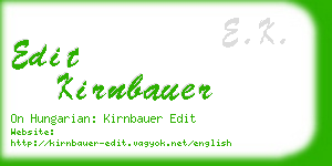 edit kirnbauer business card